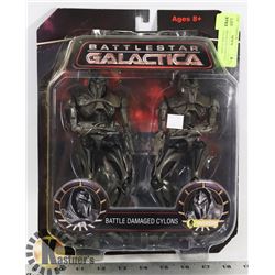 BATTLESTAR GALATICA BATTLE DAMAGED CYLONS ACTION