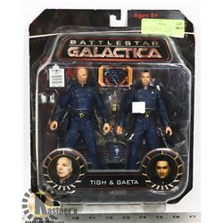 BATTLESTAR GALATICA TIGH & GAETA  ACTION FIGURES.