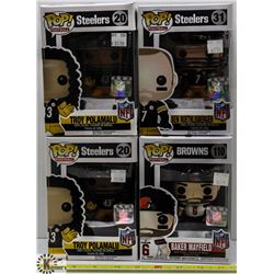 LOT OF 4 ASSORTED FUNKO POPS VINYL FIGURES.