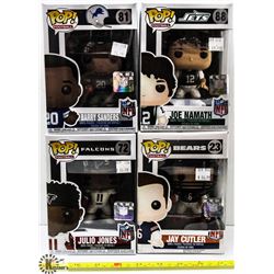 LOT OF 4 NFL FUNKO POP VINYL FIGURES.