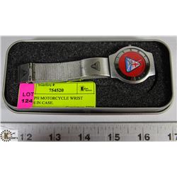 TRIUMPH MOTORCYCLE WRIST WATCH IN CASE.