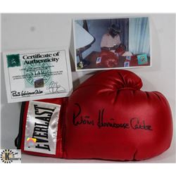 AUTOGRAPHED RUBIN "HURRICANE" CARTER BOXING GLOVE