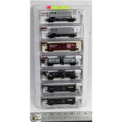 LOT OF 7 ATLAS FREIGHT AND TANKER CARS, N-SCALE