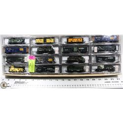 LOT OF 16 TRAIN CARS IN PACKAGING, N-SCALE