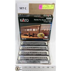 LOT OF 4 TRAIN CAR SET, SET C SUPER CHIEF N-SCALE
