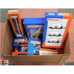 LARGE BOX OF ROCO TRAIN CARS HO SCALE