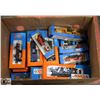 Image 1 : BOX OF ROCO TRAIN CARS AND VEHICLES. HO SCALE.