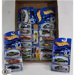 FLAT OF HOTWHEELS COLLECTOR CARS ON CHOICE.
