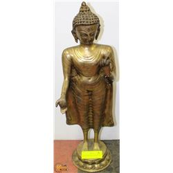 VINTAGE BRASS BUDDHA 20" TALL