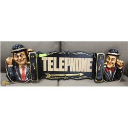 LAUREL AND HARDY TELEPHONE SIGN