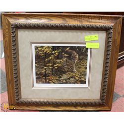 FRAMED PRINT "EVENING FALL-RED WOLF" BY ARTIST