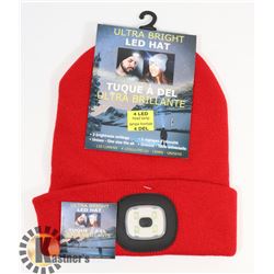 NEW! ULTRA BRIGHT LED HEADLIGHT TOQUE (RED)