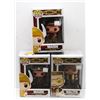 Image 1 : LOT OF 3 ASSORTED FUNKO POP VINYL FIGURES.