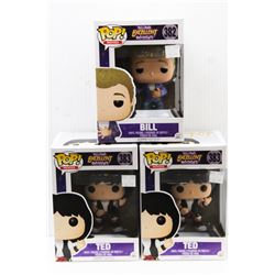 LOT OF 3 ASSORTED FUNKO POP VINYL FIGURES.