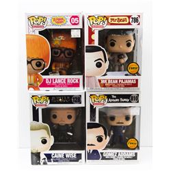 LOT OF 4 ASSORTED FUNKO POP VINYL FIGURES.