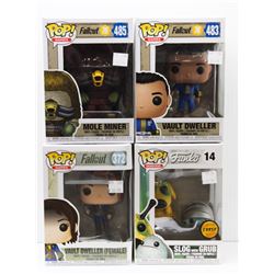 LOT OF 4 ASSORTED FUNKO POP VINYL FIGURES.