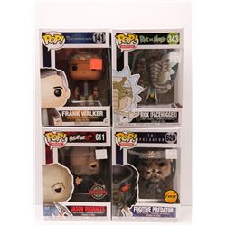 LOT OF 4 ASSORTED FUNKO POP VINYL FIGURES.