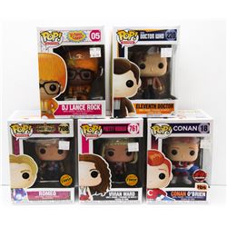 LOT OF 5 ASSORTED FUNKO POP FIGURES.