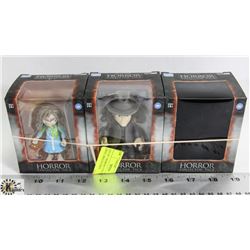 LOT OF 3 HORROR COLLECTOR PACK VINYL MINI FIGURES.