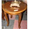 Image 1 : SOLID DARK WOOD ROUND SIDE-TABLE