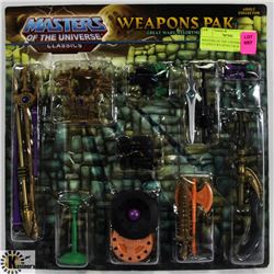 MASTERS OF THE UNIVERSE CLASSICS WEAPONS PACK.