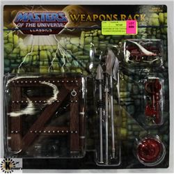 MASTERS OF THE UNIVERSE CLASSICS WEAPONS RACK.
