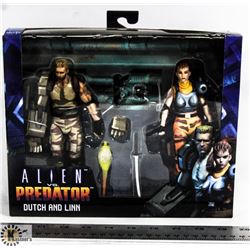 ALIEN VS PREDATOR DUTCH & LINN ACTION FIGURES.