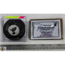 BILL GUERIN AUTOGRAPHED PUCK WITH COA.