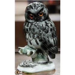 WEST GERMANY PORCELAIN OWL ORNAMENT