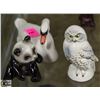 LOT OF 3 GOEBEL OWL,PANDA,SWAN ORNAMENTS