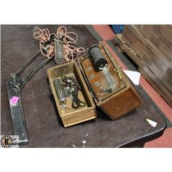 3 ANTIQUE MEDICAL DEVICES-A SHOCKING DEVICE,