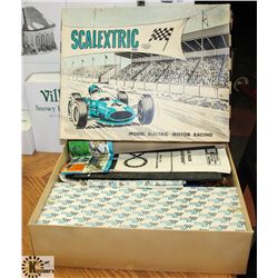 SCALEXTRIC RACING SLOT SET WITH 2 CARS,