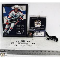 EDMONTON OILERS HONOUR JARI KURRI SIGNED GAME
