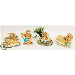 SHELF 1) LOT OF 4 PENDELFIN ORNAMENTS