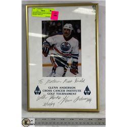 AUTOGRAPHED GLENN ANDERSON HOCKEY DISPLAY