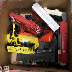 BOX OF MODEL TRAIN CARS ON CHOICE