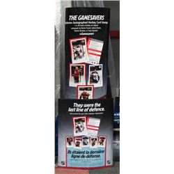 61" THE GAMESAVERS STAMP DISPLAY STAND & POSTERS.