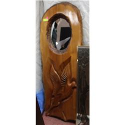 LARGE SOLID WOOD HAND CARVED WALL