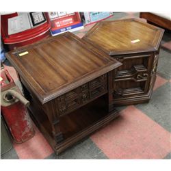 LOT OF 2 VINTAGE END TABLES (23"X27"X21" &