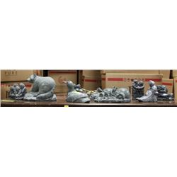 9 FIGURE SOAP STONE CARVING LOT - VARIOUS FIGURES
