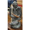 Image 1 : ESKIMO HUNTER WITH SEAL SOAPSTONE CARVING FIGURE.