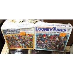 2 LARGE PUZZLES - MARVEL & LOONEY TUNES.