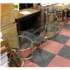 Image 1 : BRASS AND GLASS 3PC COFFEE TABLE SET