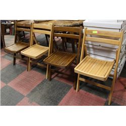 LOT OF FOUR WOOD FOLDING CHAIRS