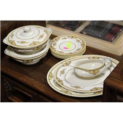 13PC MYOTT STAFFORDSHIRE PATTERN # 4121 DISH SET