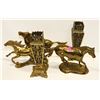 Image 1 : PAIR BRASS HORSE ORNAMENTS W/VASES