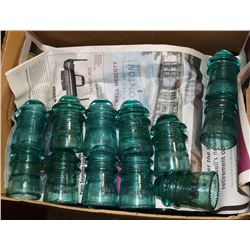 BOX OF VINTAGE INSULATORS