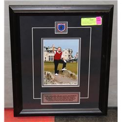 COLLECTIBLE GOLDEN BEAR SAYS GOODBYE FRAMED