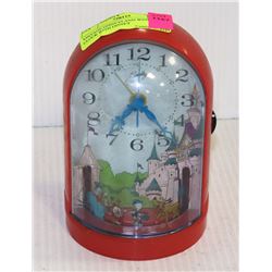 VINTAGE DISNEYLAND WIND UP CLOCK WITH DISNEY