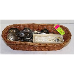 BASKET FULL OF COLLECTIBLE SPOONS - LOTS